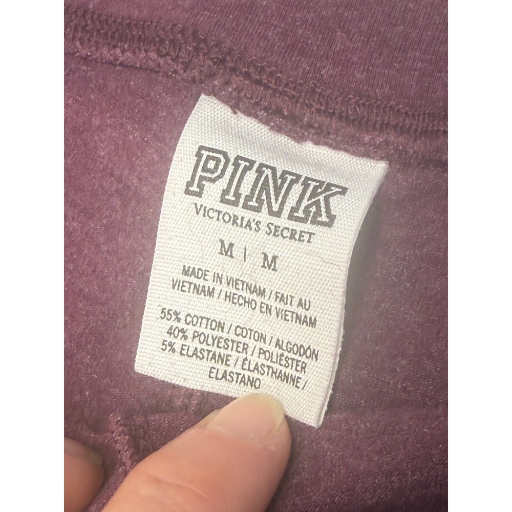 Victoria's Secret PINK Burgundy Heathered Mid Rise Leggings Womens‎ Medium Y2K - Picture 8 of 10